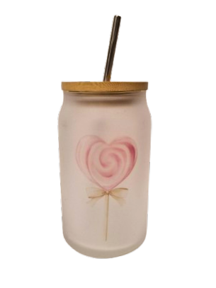 Glass Cup 400ml - Lollipop
