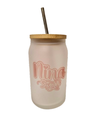 Glass Cup 400ml - Personalised for Birthday