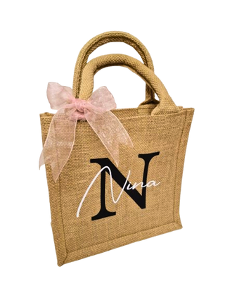 Jute Mini Bag - Personalised with Name