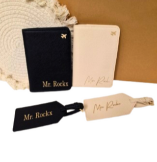 Passport Cover & Travel Tag (Set of 2) - Personalised with Name